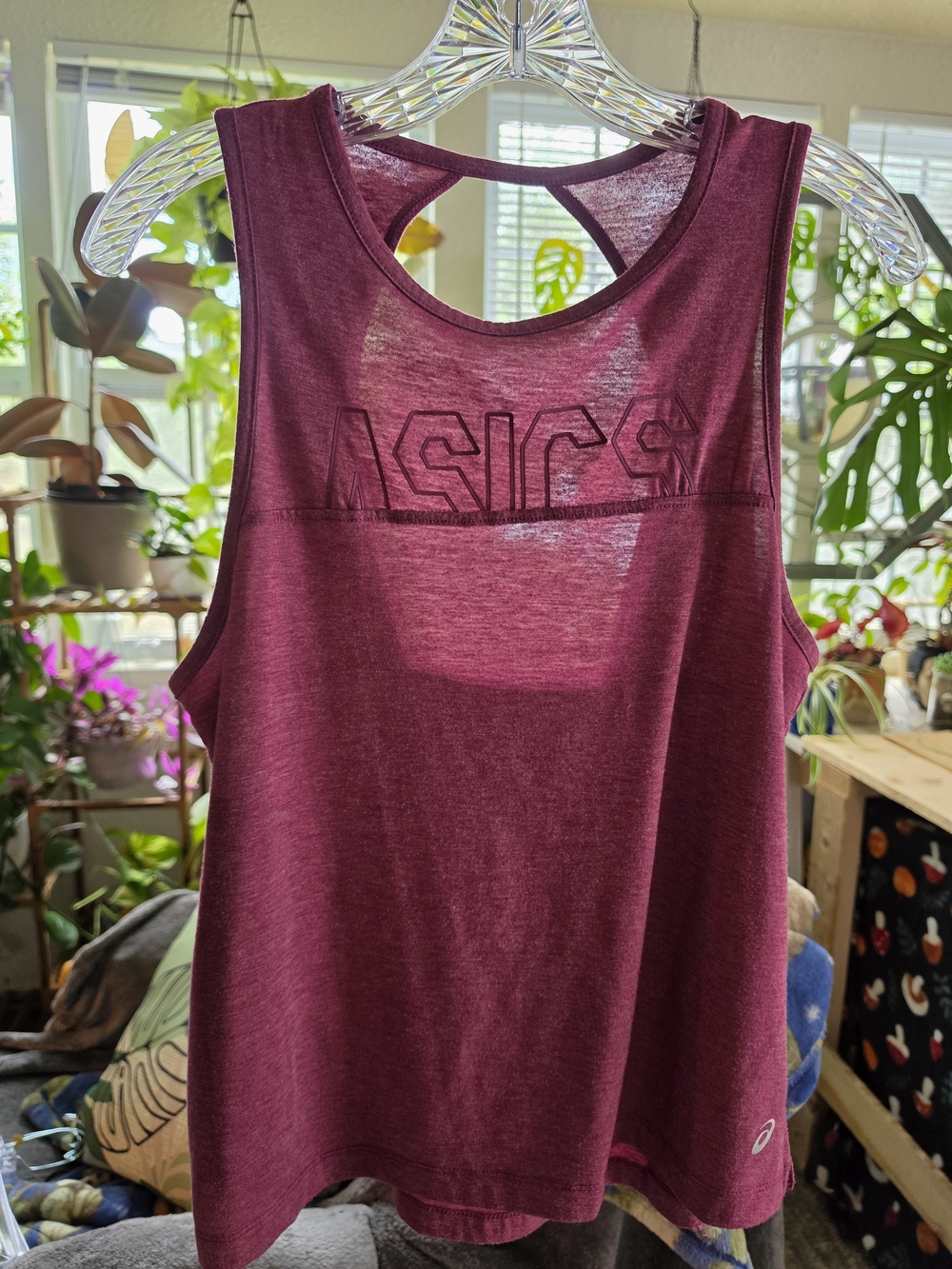 ASICS Burgundy Racerback Tank Top
